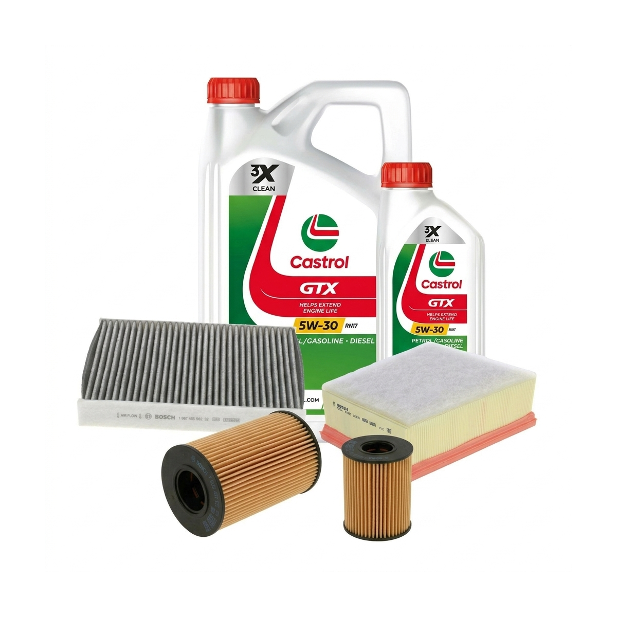 Kit revizie ulei Castrol GTX 5W-30 RN17 + filtre Renault Talisman LP 1.7 Blue dCi 120 CP – Bosch
