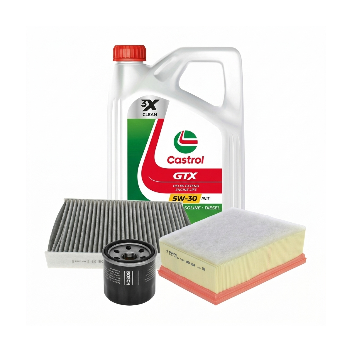Kit revizie ulei Castrol GTX 5W-30 RN17 + filtre Renault Talisman LP 1.8 TCe 225, 224 CP – Bosch