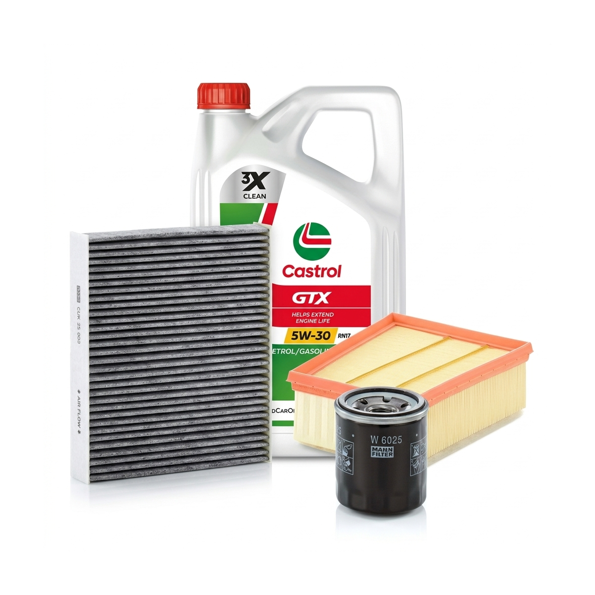Kit revizie ulei Castrol GTX 5W-30 RN17 + filtre Renault Talisman LP 1.8 TCe 225, 224 CP – MANN