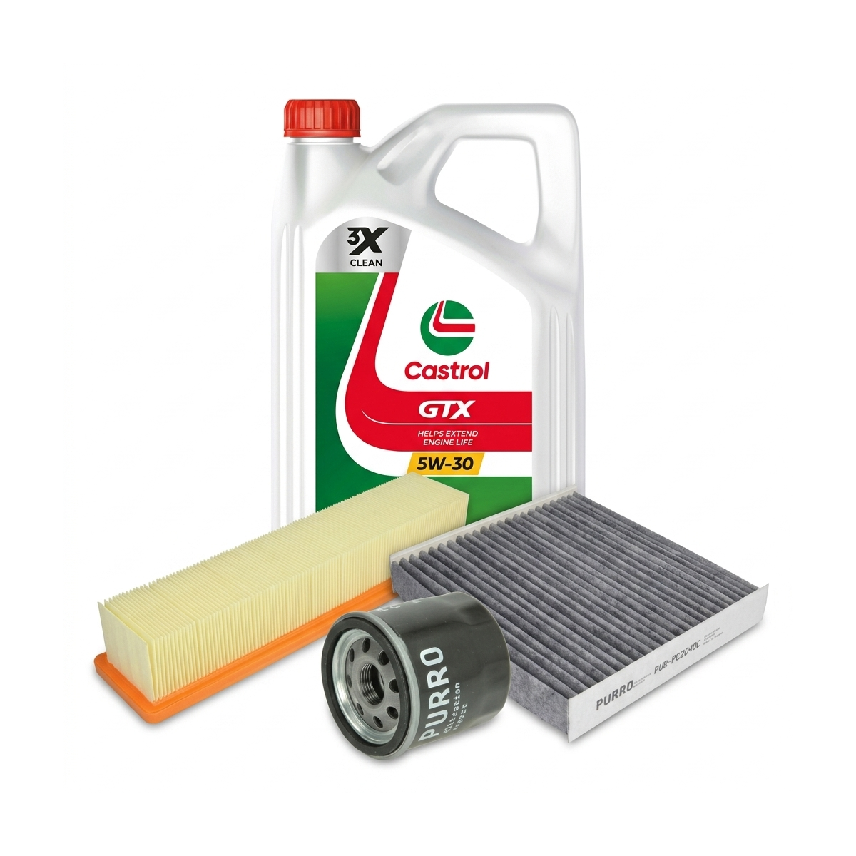 Kit revizie ulei Castrol GTX 5W-30 RN17 + filtre Renault Clio 4 1.2 LPG 72 CP – PURRO