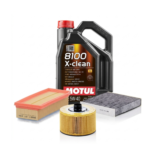 Kit revizie ulei Motul 8100 X-CLEAN 5W-40 + filtre Renault Clio 4 0.9 TCe 75 76 CP – MANN