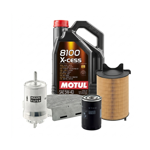 Kit revizie ulei Motul 8100 X-CESS 5W-40 + filtre VW Touran 1T1/1T2 1.6 BiFuel 102 CP – MANN