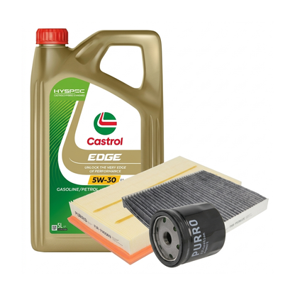Kit revizie ulei Castrol EDGE 5W-30 LL + filtre VW Golf 7 1.5 TGI 130 CP – PURRO