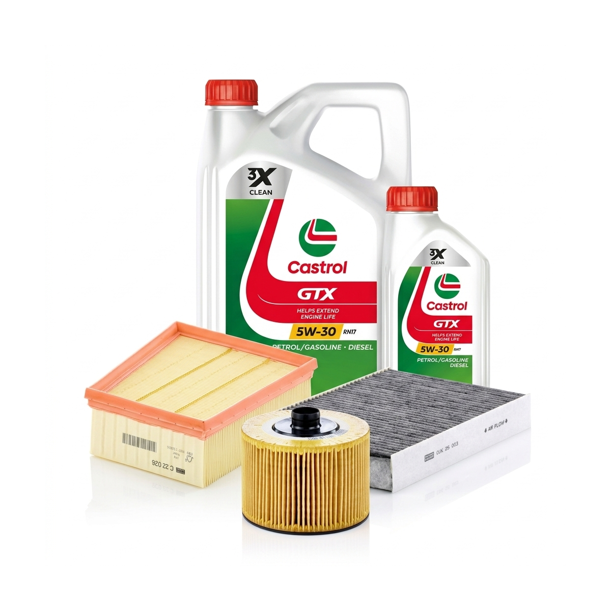 Kit revizie ulei Castrol GTX 5W-30 RN17 + filtre Renault Talisman LP 1.3 TCe 160 CP – MANN
