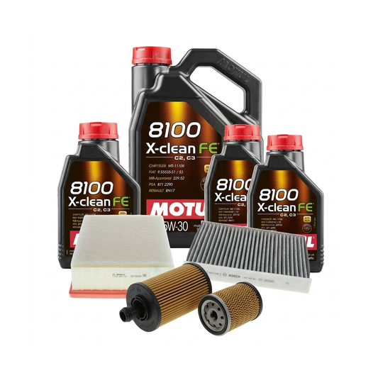 Kit revizie ulei Motul 8100 X-CLEAN FE 5W-30 + filtre Renault Talisman LP 2.0 Blue dCi 160 CP – Bosch