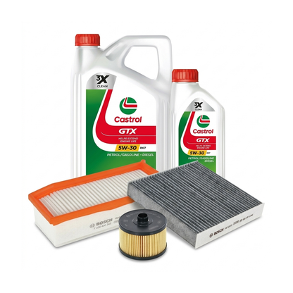Kit revizie ulei Castrol GTX 5W-30 RN17 + filtre Dacia Duster HM 1.3 TCe 130 131 CP – Bosch