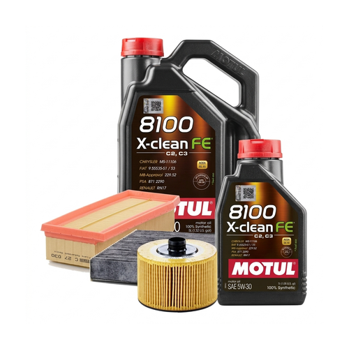 Kit revizie ulei Motul 8100 X-CLEAN FE 5W-30 + filtre Dacia Duster HM 1.3 TCe 130 131 CP – MANN