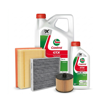 Kit revizie ulei Castrol GTX 0W-20 RN 17 FE + filtre Dacia Duster HM 1.3 TCe 130 131 CP – PURRO