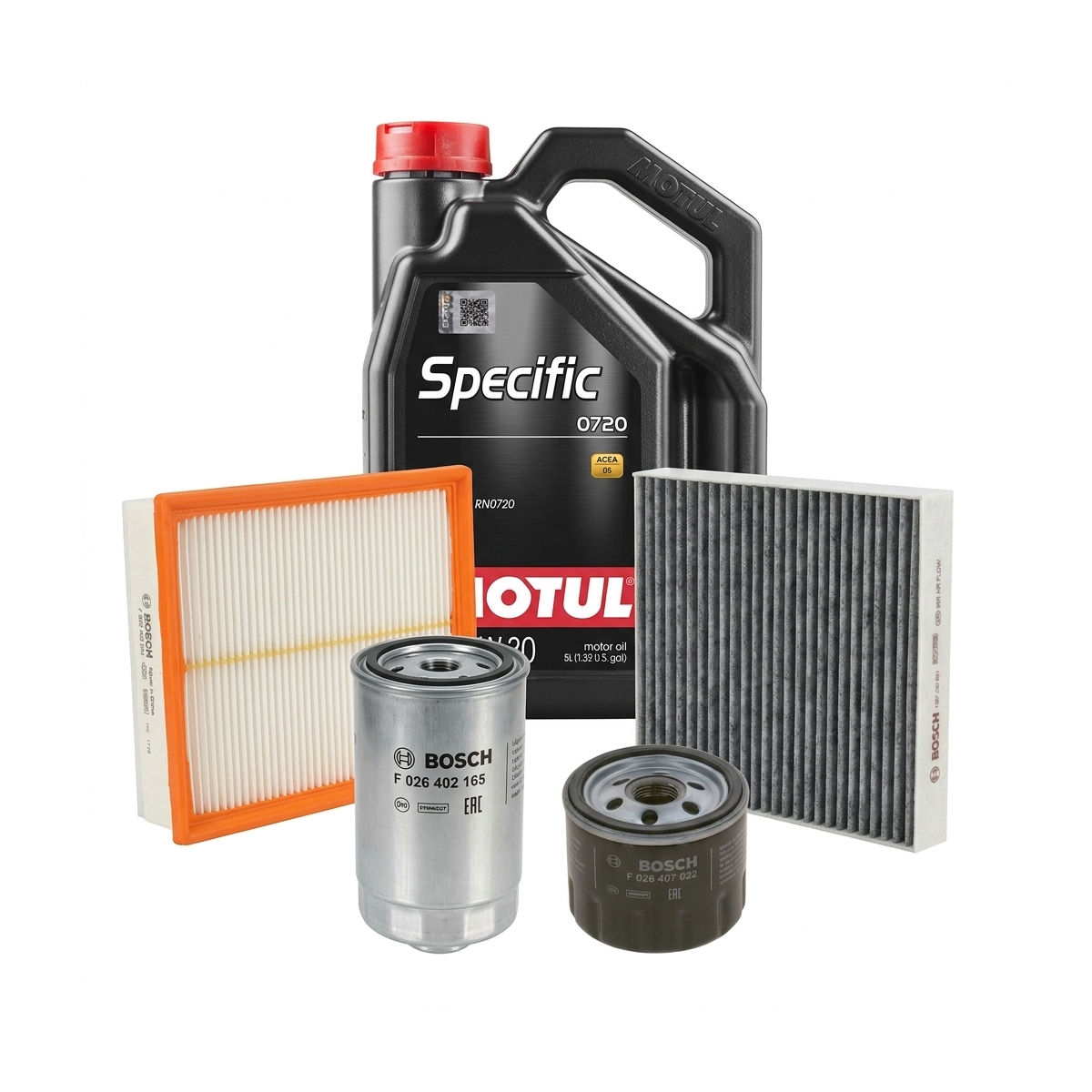 Kit revizie ulei Motul SPECIFIC 0720 5W-30 + filtre Renault Clio 4 1.5 dCi 86 CP – Bosch