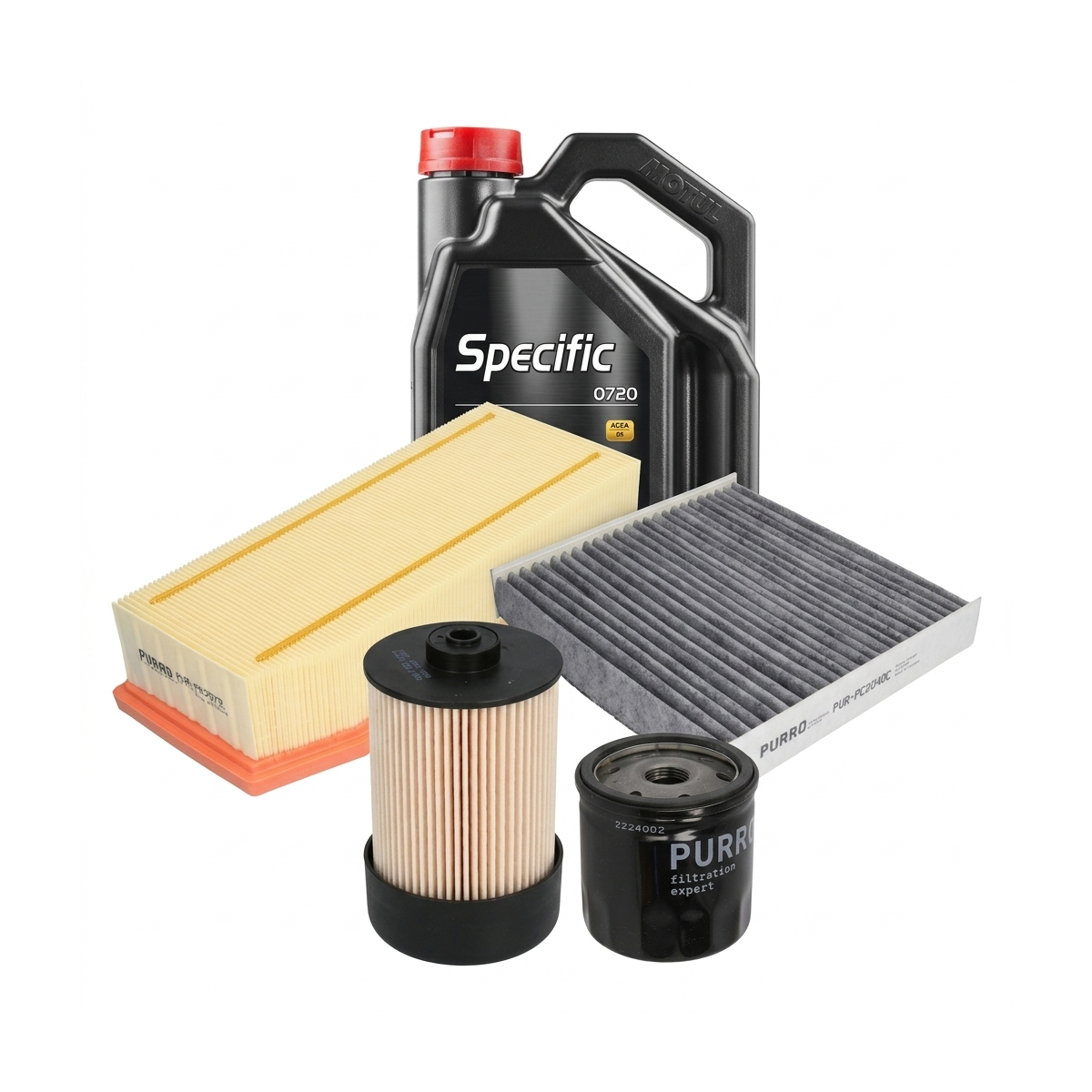 Kit revizie ulei Motul SPECIFIC 0720 5W-30 + filtre Renault Clio 4 1.5 dCi 86 CP – PURRO