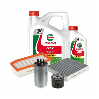 Kit revizie ulei Castrol GTX 5W-30 C4 + filtre Renault Clio 4 1.5 dCi – Bosch
