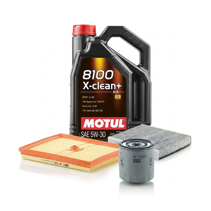 Kit revizie ulei Motul 8100 X-CLEAN+ 5W-30 + filtre VW Touran 5T1 1.0 TSI 116 CP – MANN