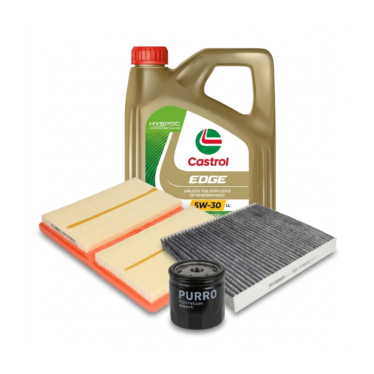 Kit revizie ulei Castrol EDGE 5W-30 LL + filtre VW Touran 5T1 1.0 TSI 116 CP – PURRO
