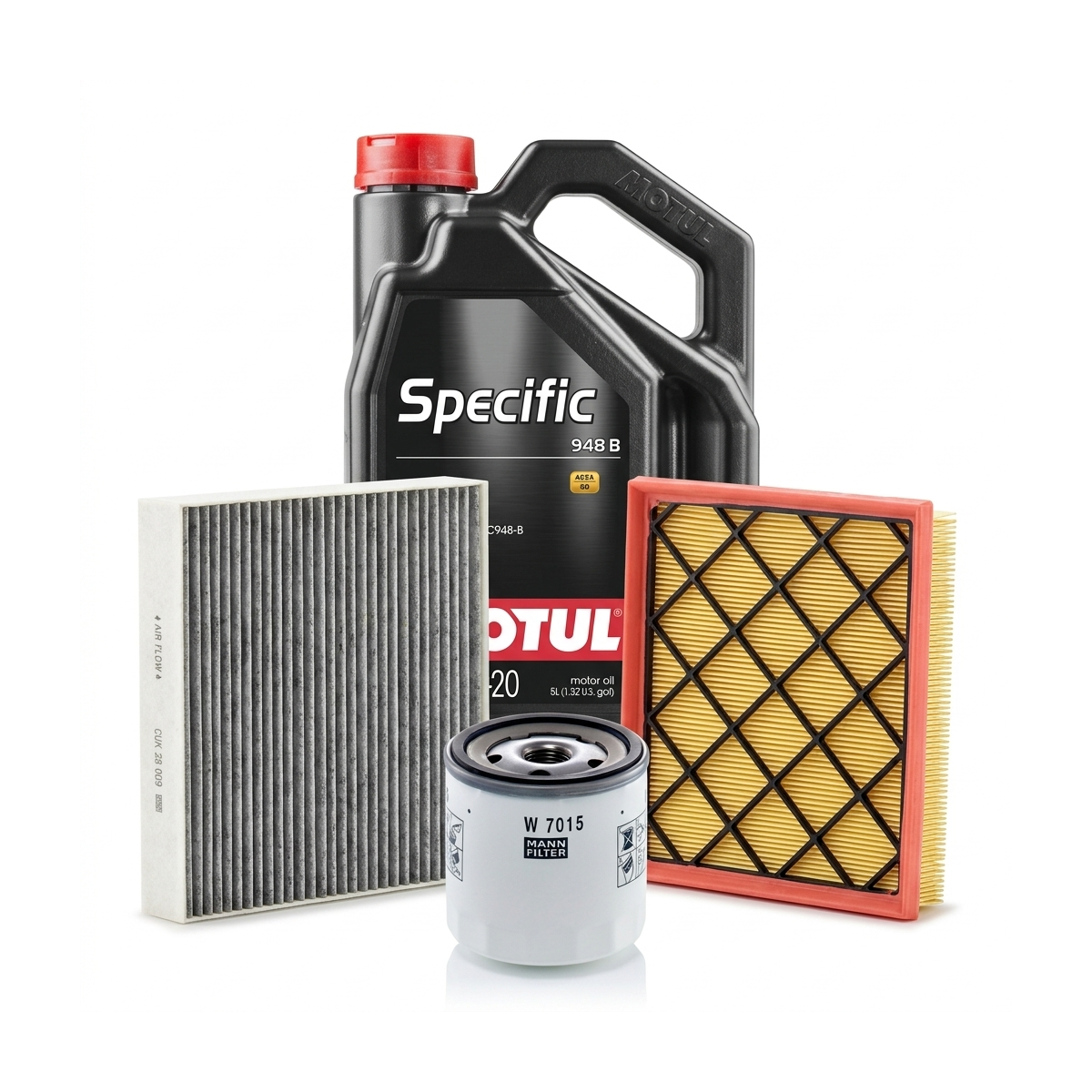 Kit revizie ulei Motul SPECIFIC 948B 5W-20 + filtre Ford Focus 4 2.3 ST EcoBoost 280 CP – MANN