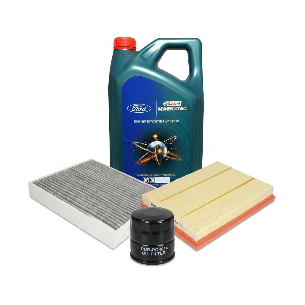 Kit revizie ulei Castrol Ford Magnatec 0W-20 + filtre Ford Focus 4 2.3 ST EcoBoost 280 CP – PURRO