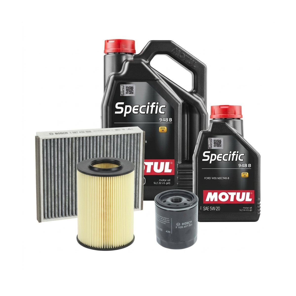 Kit revizie ulei Motul SPECIFIC 948B 5W-20 + filtre Ford Kuga 2 2.0 EcoBoost 4x4 230 CP – Bosch