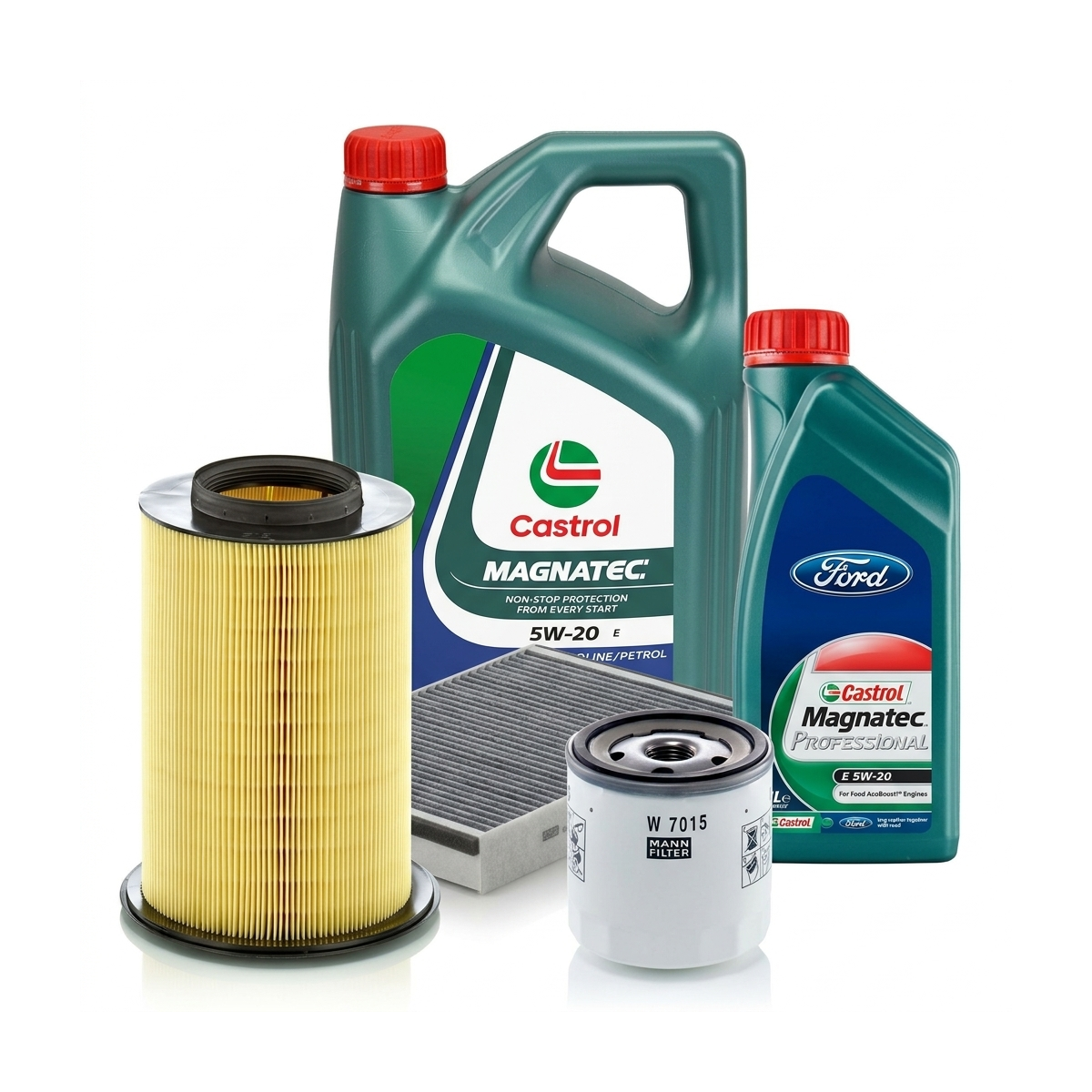 Kit revizie ulei Castrol Magnatec Professional Ford 5W-20 + filtre Ford Kuga 2 2.0 EcoBoost 4x4 230 CP – MANN