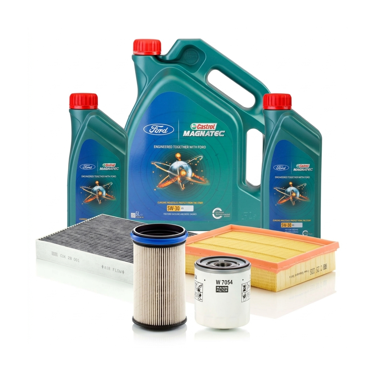 Kit revizie ulei Castrol Ford Magnatec A5 5W-30 + filtre Ford Mondeo 5 2.0 EcoBlue 190 CP – MANN