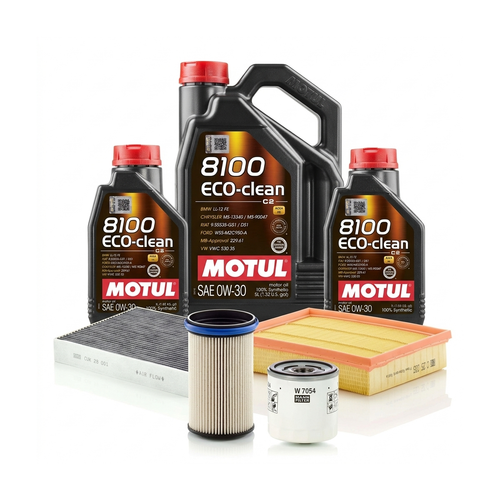 Kit revizie ulei Motul 8100 ECO-CLEAN 0W-30 + filtre Ford Mondeo 5 2.0 EcoBlue 4x4 190 CP – MANN