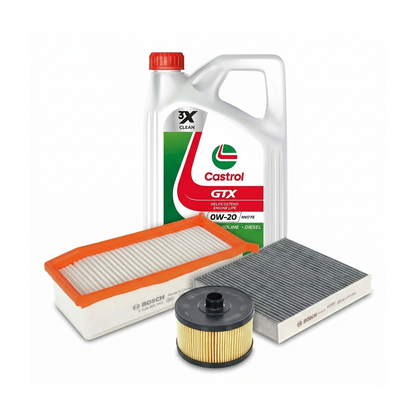 Kit revizie ulei Castrol GTX 0W-20 RN 17 FE + filtre Dacia Duster HM 1.3 TCe 150 4x4 150 CP – Bosch