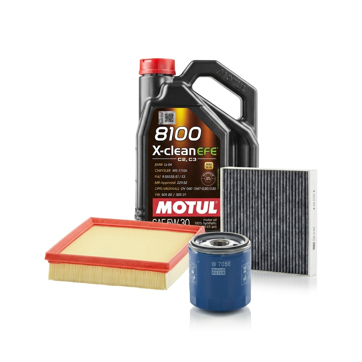 Kit revizie ulei Motul 8100 X-CLEAN EFE 5W-30 + filtre Opel Astra K 1.2 Turbo 110 CP – MANN