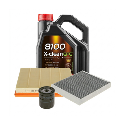 Kit revizie ulei Motul 8100 X-CLEAN EFE 5W-30 + filtre Opel Astra K 1.2 Turbo 131 CP – Bosch