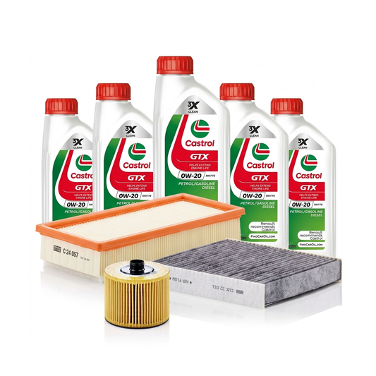 Kit revizie ulei Castrol GTX 0W-20 RN 17 FE + filtre Renault Clio 5 1.0 TCe 100 101 CP – MANN