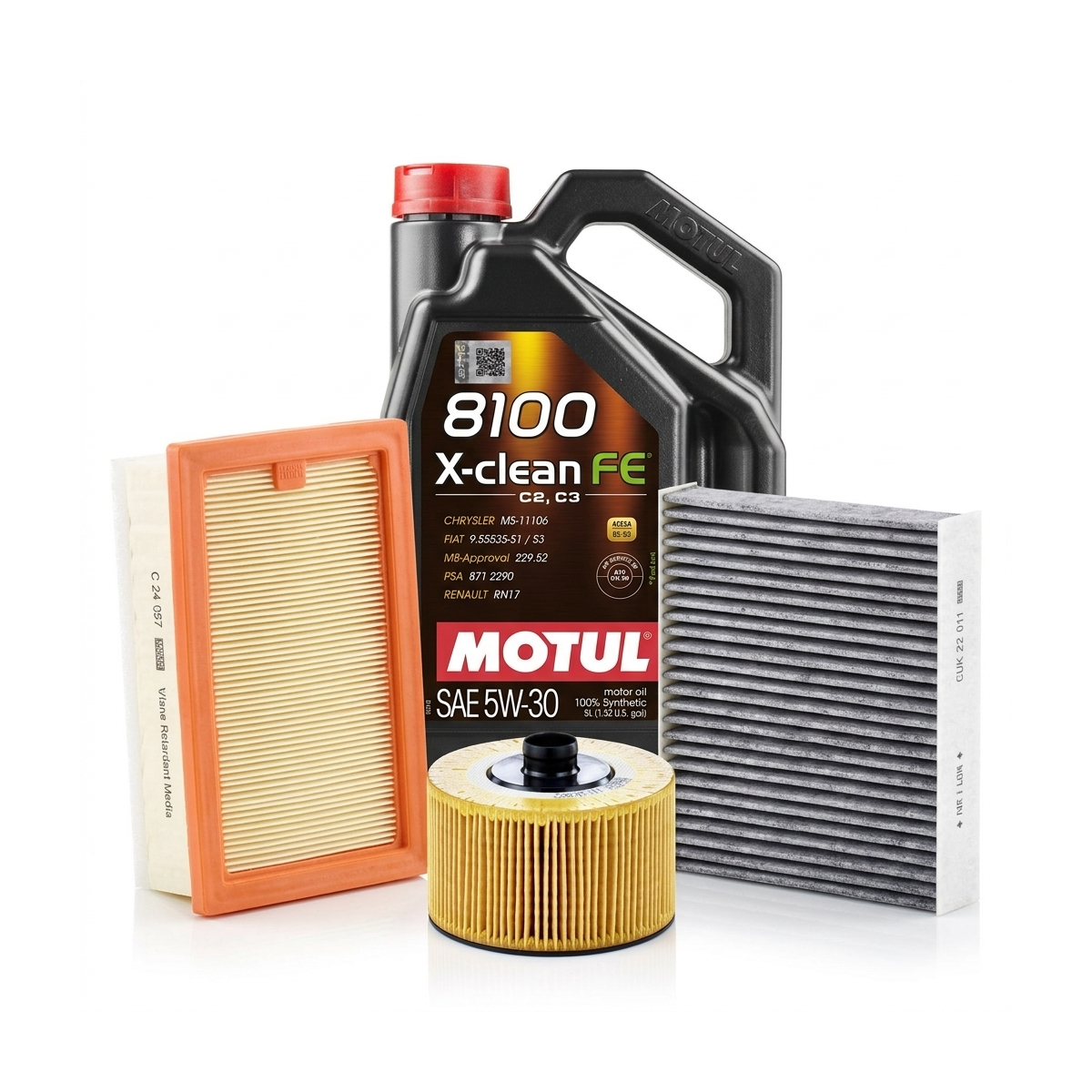 Kit revizie ulei Motul 8100 X-CLEAN FE 5W-30 + filtre Renault Clio 5 1.0 TCe 100 101 CP – MANN