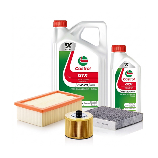 Kit revizie ulei Castrol GTX 0W-20 RN 17 FE + filtre Renault Clio 5 1.3 TCe 130 131 CP – MANN