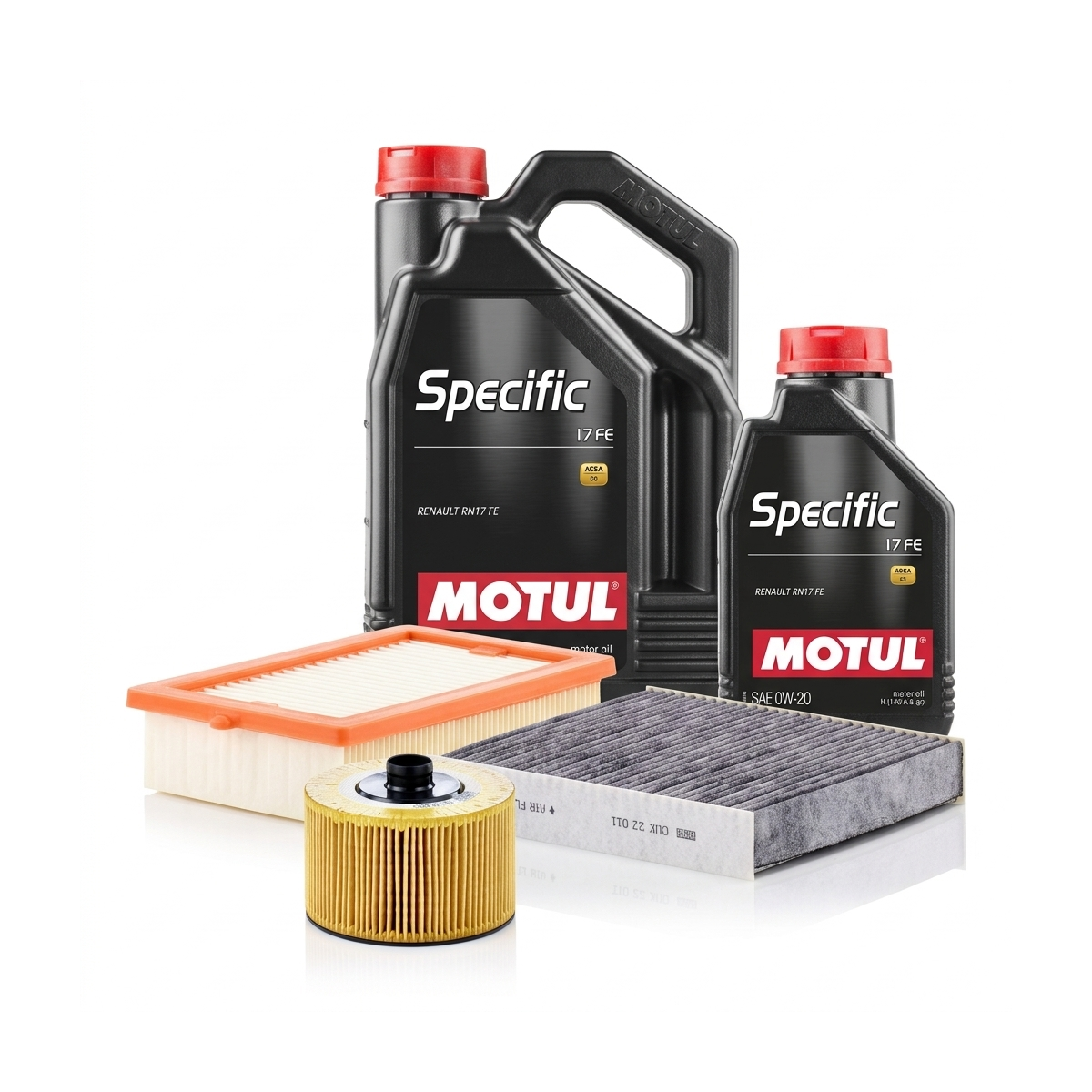 Kit revizie ulei Motul SPECIFIC 17 FE 0W-20 + filtre Renault Clio 5 1.3 TCe 130 131 CP – MANN