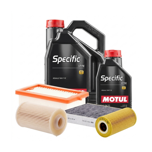 Kit revizie ulei Motul SPECIFIC 17 FE 0W-20 + filtre Renault Clio 5 1.5 Blue dCi 115 116 CP – MANN