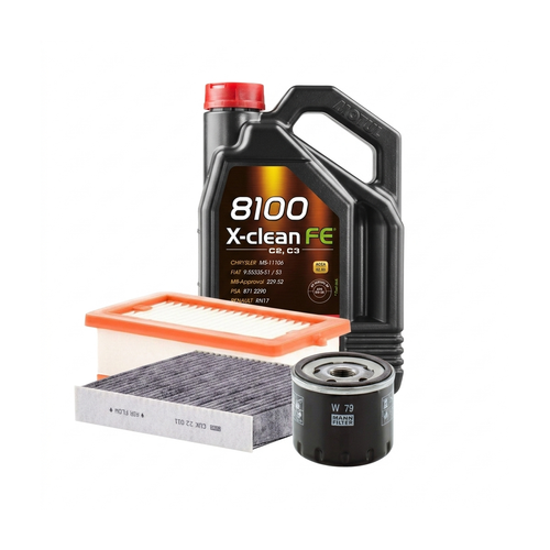 Kit revizie ulei Motul 8100 X-CLEAN FE 5W-30 + filtre Renault Clio 5 1.0 SCe 75 72 CP – MANN