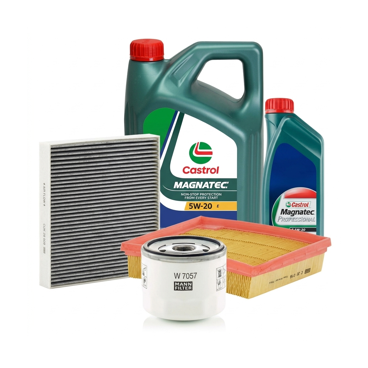 Kit revizie ulei Castrol Magnatec Professional Ford 5W-20 + filtre Ford Kuga 3 2.5 Duratec Plug-in-Hybrid 224 CP – MANN