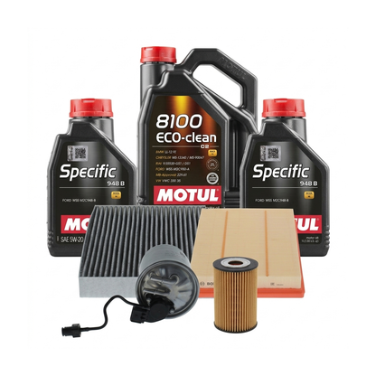 Kit revizie ulei Motul 8100 ECO-CLEAN 0W-30 + filtre Ford Kuga 3 1.5 EcoBlue 120 CP – Bosch