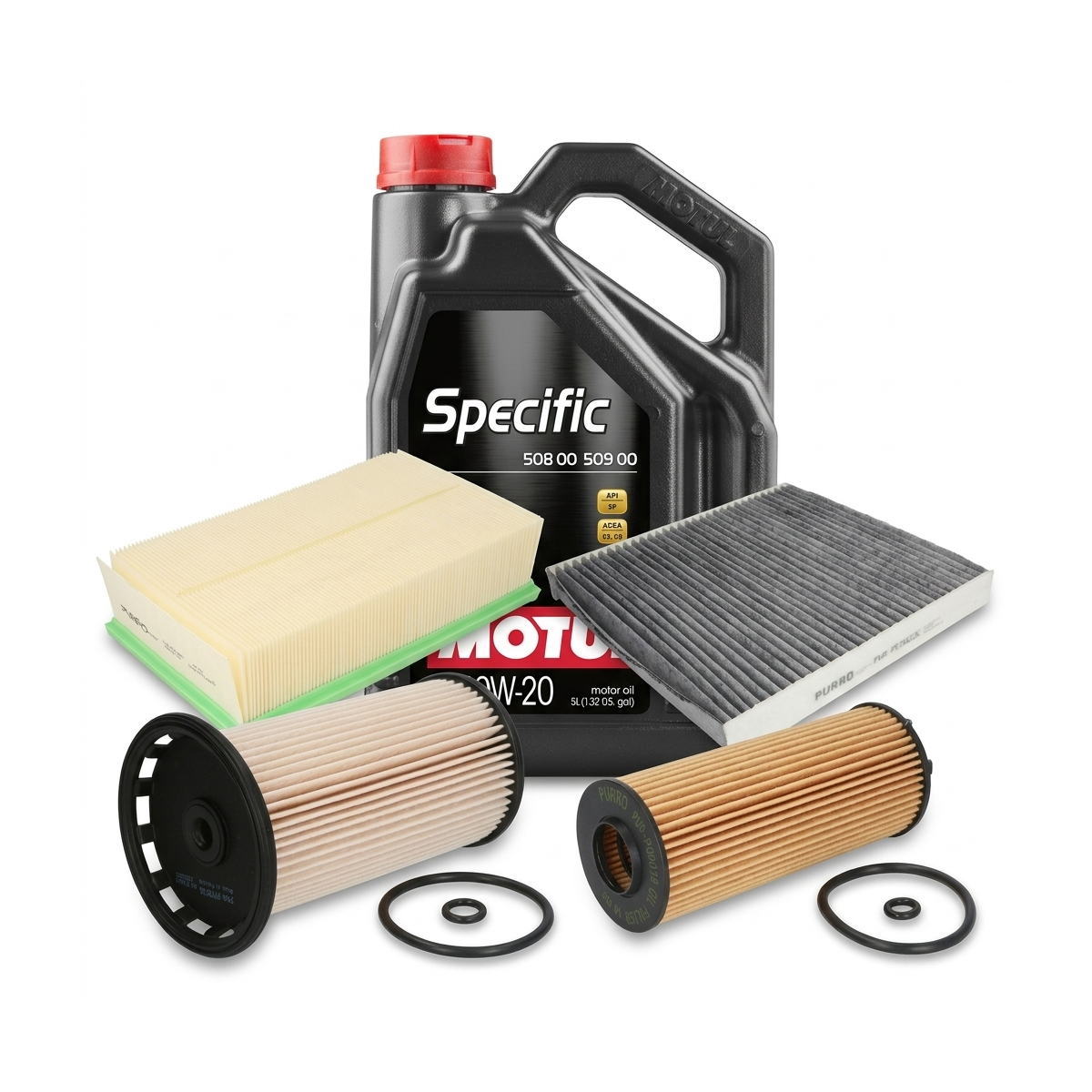 Kit revizie ulei Motul SPECIFIC 508 00 509 00 0W-20 + filtre VW Golf 8 2.0 TDI 116 CP – PURRO
