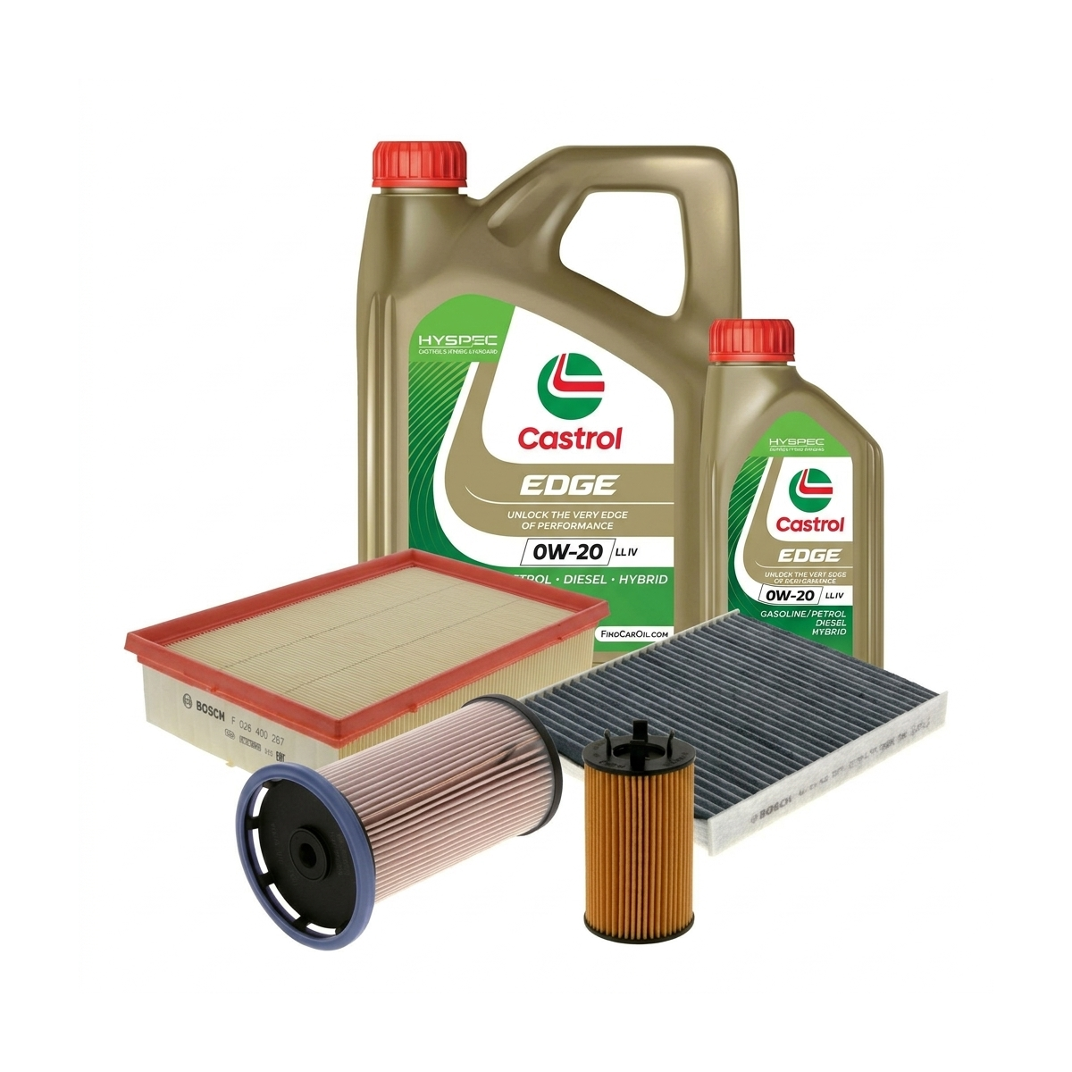 Kit revizie ulei Castrol EDGE 0W-20 LL IV + filtre Skoda Octavia 4 2.0 TDI 150 CP – Bosch