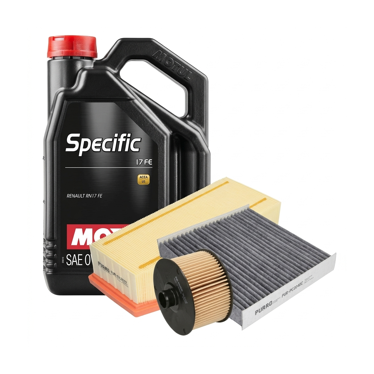 Kit revizie ulei Motul SPECIFIC 17 FE 0W-20 + filtre Dacia Logan 2 1.0 LPG 101 CP – PURRO