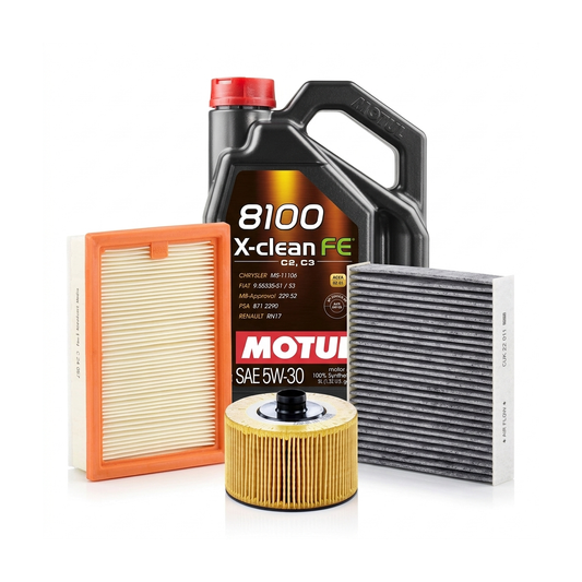 Kit revizie ulei Motul 8100 X-CLEAN FE 5W-30 + filtre Renault Clio 5 1.0 LPG 101 CP – MANN
