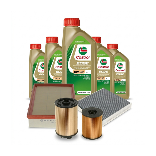Kit revizie ulei Castrol EDGE 0W-30 LL + filtre Skoda Octavia 4 2.0 TDI 143 CP – Bosch