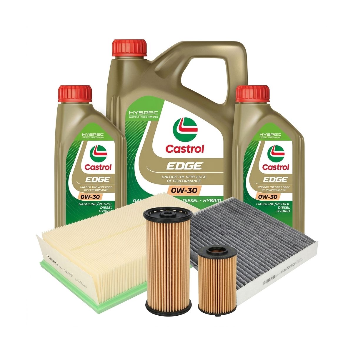Kit revizie ulei Castrol EDGE 0W-30 + filtre VW Tiguan AD1/AX1 2.0 TDI 4motion 200 CP – PURRO