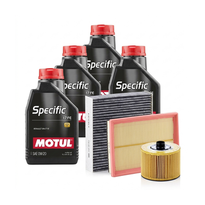 Kit revizie ulei Motul SPECIFIC 17 FE 0W-20 + filtre Renault Clio 5 1.0 TCe 90 91 CP – MANN