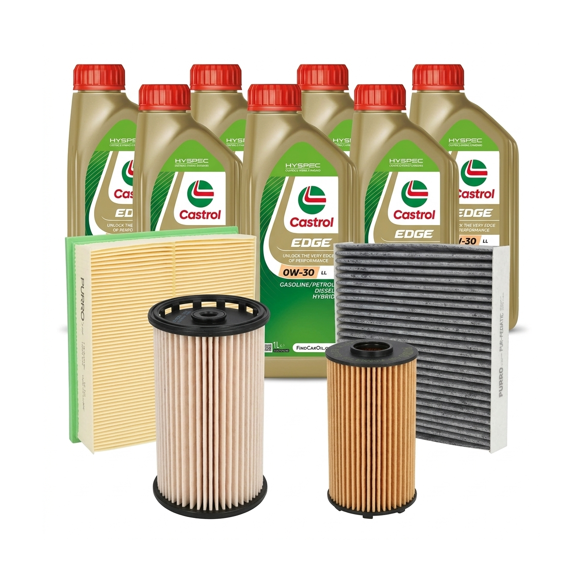 Kit revizie ulei Castrol EDGE 0W-30 LL + filtre Skoda Octavia 4 2.0 TDI RS 4x4 200 CP – PURRO