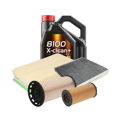 Kit revizie ulei Motul 8100 X-CLEAN+ 5W-30 + filtre Skoda Superb 3 2.0 TDI 122 CP – PURRO