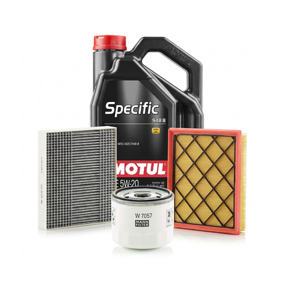 Kit revizie ulei Motul SPECIFIC 948B 5W-20 + filtre Ford Focus 4 1.0 EcoBoost mHEV Active 125 CP – MANN