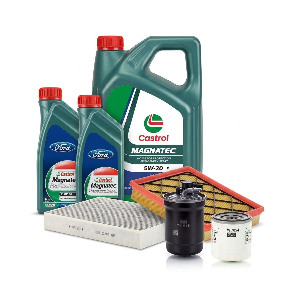 Kit revizie ulei Castrol Magnatec Professional Ford 5W-20 + filtre Ford Kuga 3 2.0 EcoBlue 4x4 150 CP – MANN