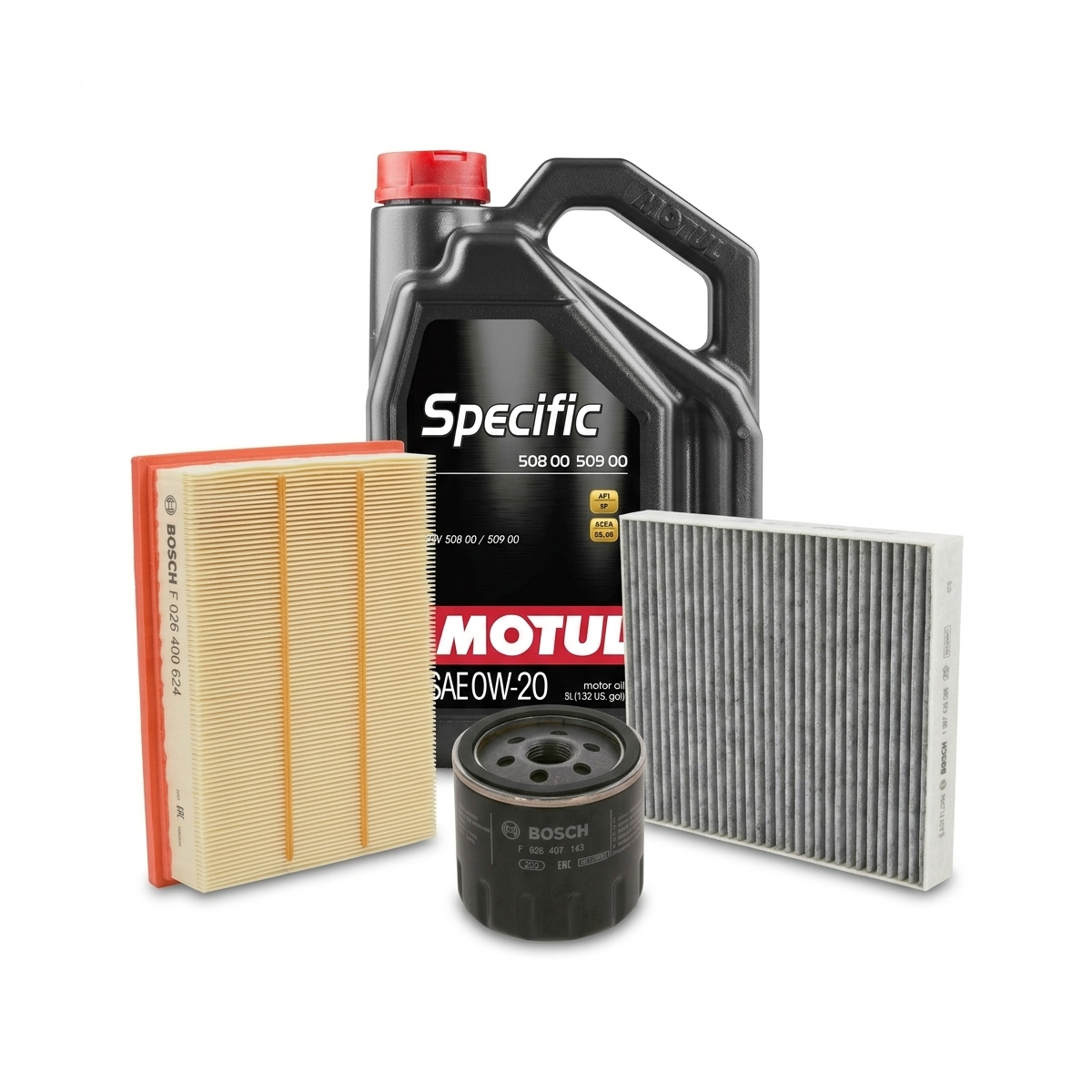 Kit revizie ulei Motul SPECIFIC 508 00 509 00 0W-20 + filtre Skoda Fabia 4 1.0 MPI 80 CP – Bosch