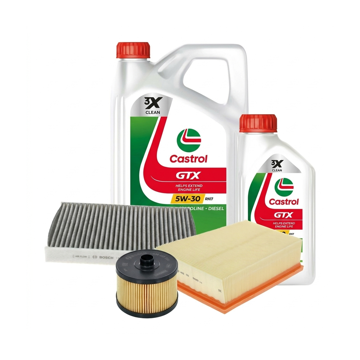 Kit revizie ulei Castrol GTX 5W-30 RN17 + filtre Renault Talisman LP 1.3 TCe 160 158 CP – Bosch