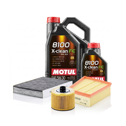 Kit revizie ulei Motul 8100 X-CLEAN FE 5W-30 + filtre Renault Talisman LP 1.3 TCe 160 158 CP – MANN