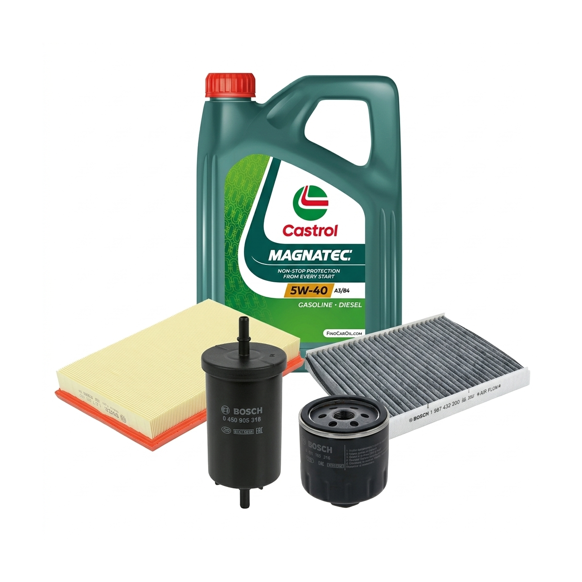 Kit revizie ulei Castrol MAGNATEC 5W-40 A3/B4 + filtre VW Golf 4 1.6 16V 105 CP – Bosch