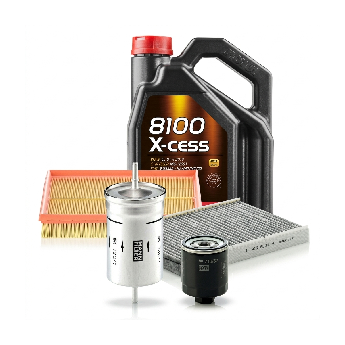 Kit revizie ulei Motul 8100 X-CESS 5W-40 + filtre VW Golf 4 1.6 16V 105 CP – MANN